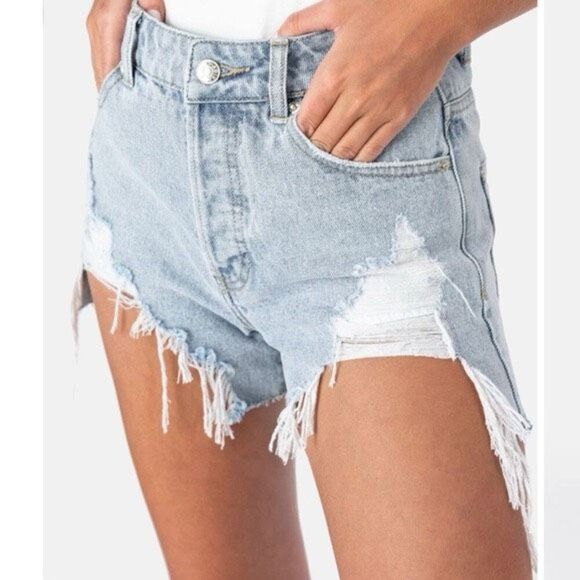 ✨Adika Destroyed Denim Sz Large Shorts✨ - Picture 1 of 7